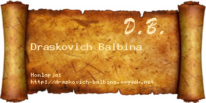 Draskovich Balbina névjegykártya